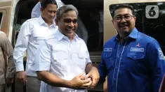 Sekretaris Jenderal Partai Gerindra Ahmad Muzani (kiri) besama Sekretaris Jenderal Partai Demokrat Tengku Riefky Harsya di Gedung DPP Partai Demokrat, Jakarta, Kamis (20/7/2023). Dalam pertemuan Silaturahmi Kebangsaan untuk membahas persoalan bangsa. (merdeka.com/Imam Buhori)