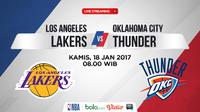 Jadwal NBA, Los Angeles Lakers vs Oklahoma City Thunder. (Bola.com/Dody Iryawan)