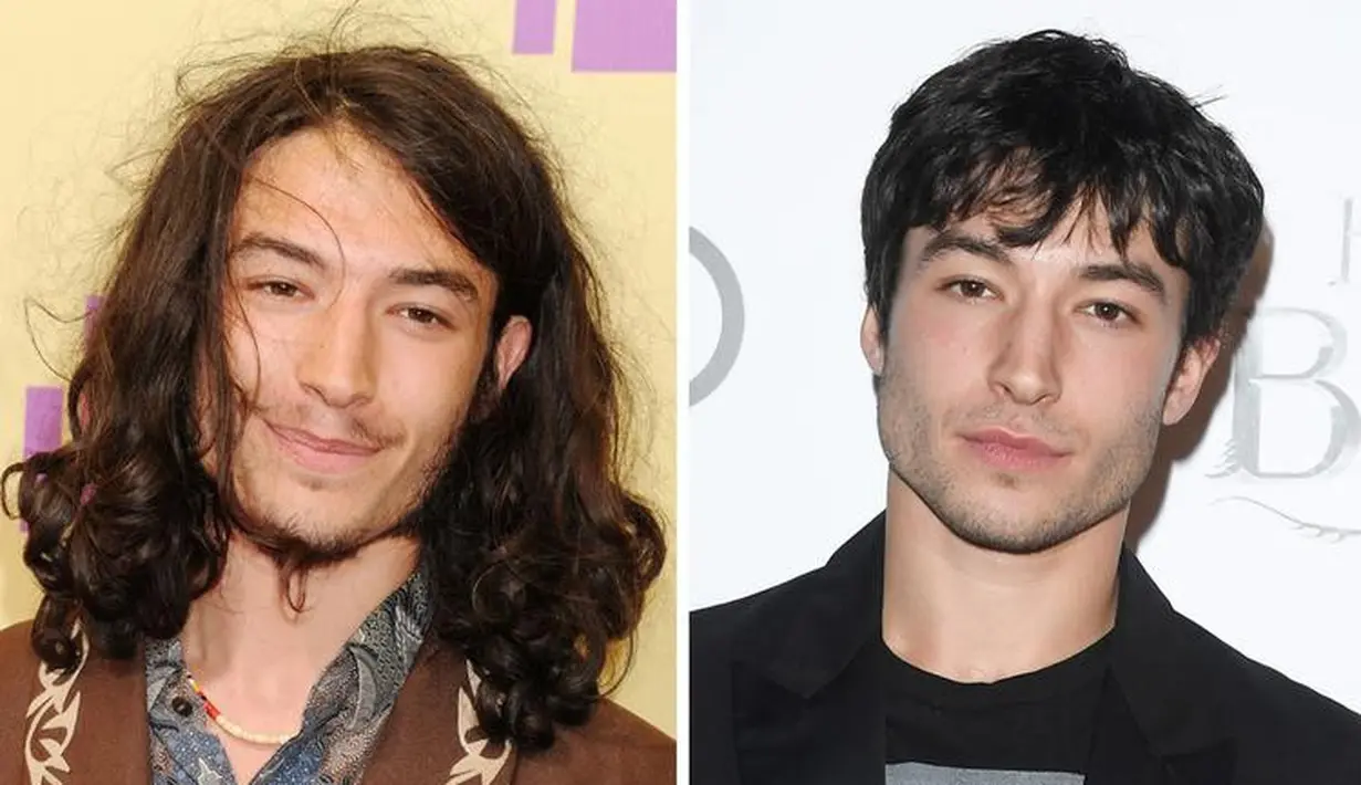 Aktor Fantastic Beasts Ezra   Miller pun berubah drastis dari   hippy menjadi tampan menggoda.   (Getty Images/Life&Style)