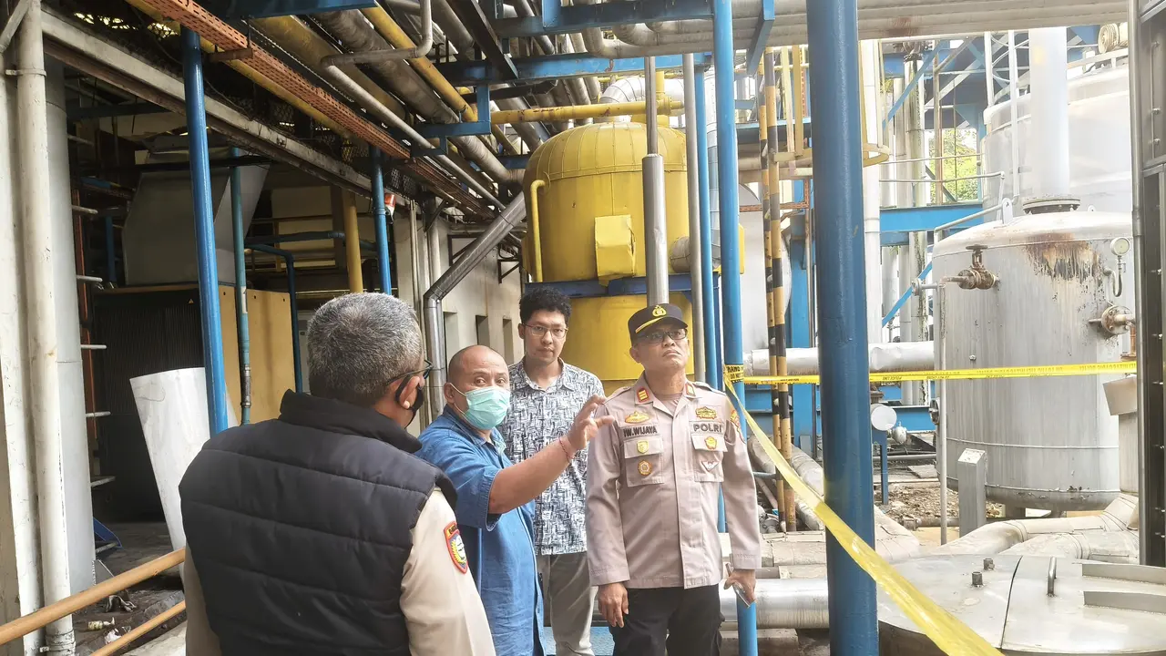 TKP pabrik alami kebocoran gas di Jakarta timur. (dokumentasi polisi).