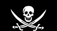 Jolly Roger atau simbol perompak karya bajak laut Jack Rackham atau Calico Jack. (Wikimedia)