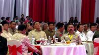 Presiden Prabowo Subianto menghadiri halalbihalal dengan Purnawirawan TNI AD dan Keluarga Besar TNI-Polri di Balai Kartini Jakarta, Selasa (6/5/2025). (Foto: Liputan6.com/Lizsa Egeham).