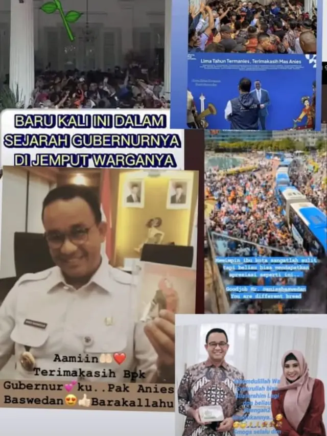 Instagram Stories Neng Wirdha di momen perpisahan Anies Baswedan sebagai Gubernur DKI Jakarta