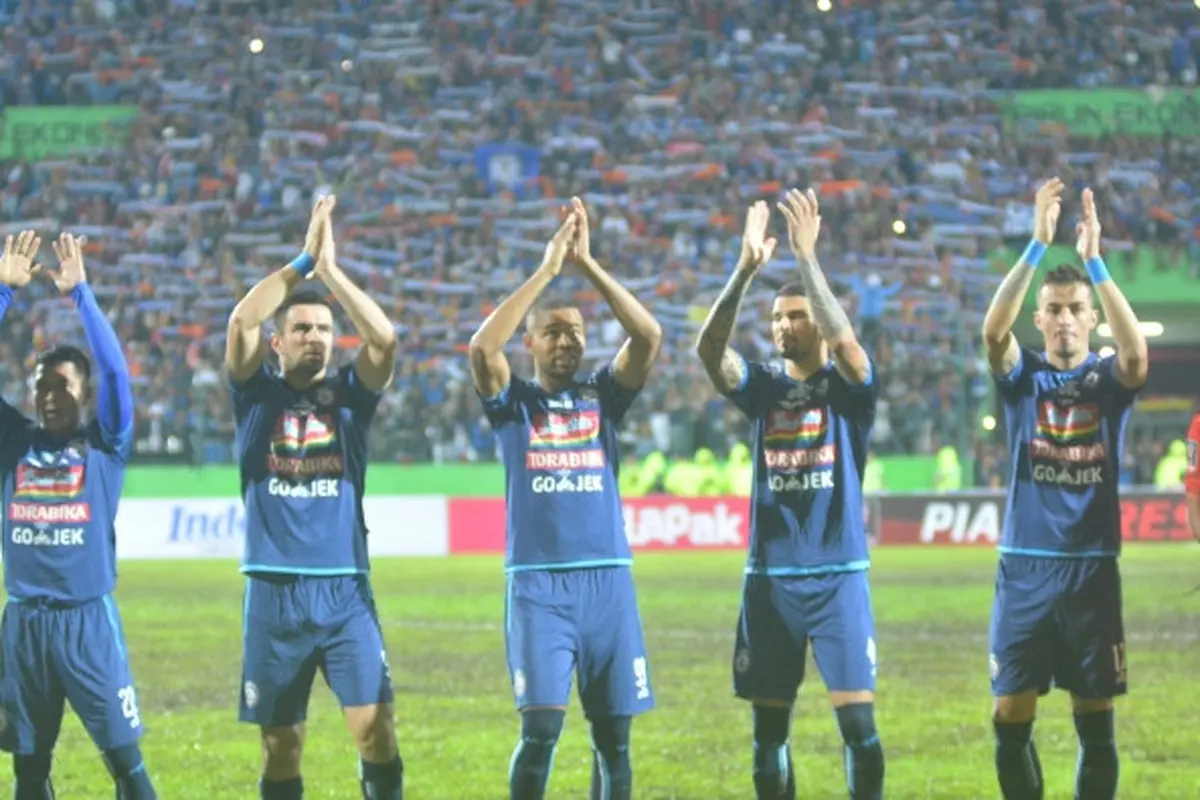 Para pemain Arema FC (Foto: Liputan6.com/Rana Adwa)