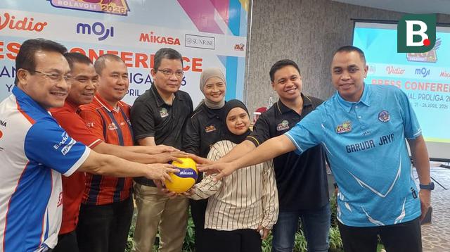 Konferensi pers Proliga 2026 di Yogyakarta, Senin (20/4/2026). Partai final akan berlangsung di GOR Amongrogo, Yogyakarta, pada 21-26 April 2026. (Bola.com/Ana Dewi)