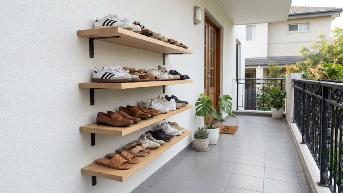 Cara Menyimpan Sepatu di Teras