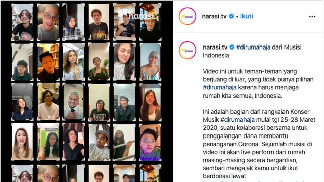 Musisi Indonesia Galang Dana untuk Penanganan Corona