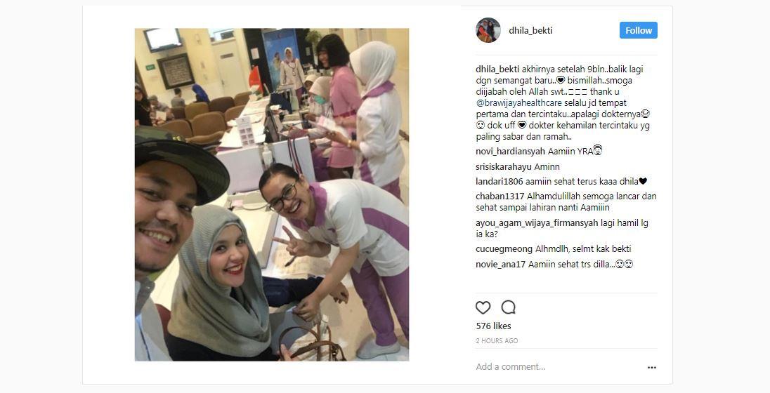 Istri Indra Bekti, Aldilla Jelita, siap jalani program kehamilan lagi [foto: instagram]