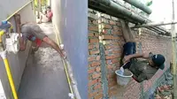 Kelakuan Kocak Tukang Bangunan (Sumber: Twitter//DuniaKuli)