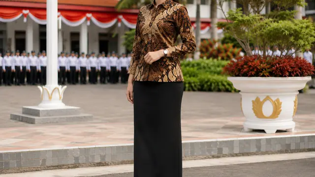 Batik Motif Klasik dan Rok Span Panjang