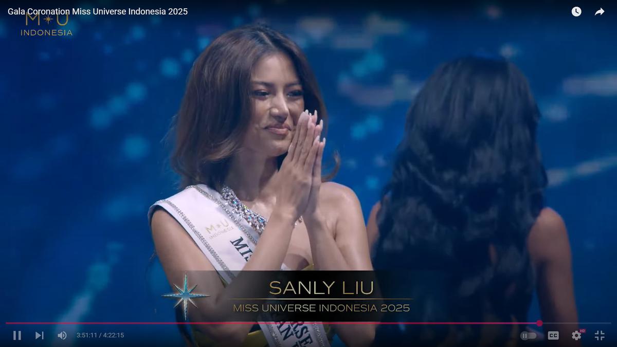 Sanly Liu Resmi Dinobatkan Menjadi Miss Universe Indonesia 2025