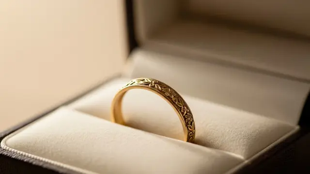 Cincin Emas Motif Daun atau Floral Mini