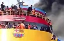 Penyebab Kebakaran KM Barcelona masih Misterius, TNI Kerahkan Kapal Perang Evakuasi Korban
