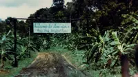 Gerbang masuk menuju kota sekte maut Jonestown di Guyana (Wikimedia Commons)