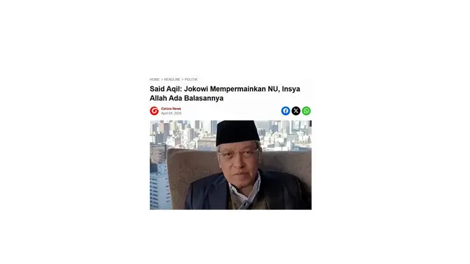 <p>Cek fakta artikel Said Aqil meminta masyarakat jangan macam-macam dengan Jokowi</p>