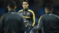 Mesut Ozil menempati urutan kedua pemain termahal di Arsenal. Ozil didatangkan dari Real Madrid pada 2 September 2013 dengan total nilai transfer sebesar 47 juta pounds. (AFP/Oli Scarff)