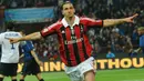 4. Zlatan Ibrahimovic - Mantan bomber Nerazzuri tersebut gagal tampilkan performa ciamik saat berseragam Barcelona. Alhasil pemain jangkung itu dilego ke AC Milan dan menjuarai Liga Italia Serie A pada tahun perdananya. (AFP/Giuseppe Cacace)