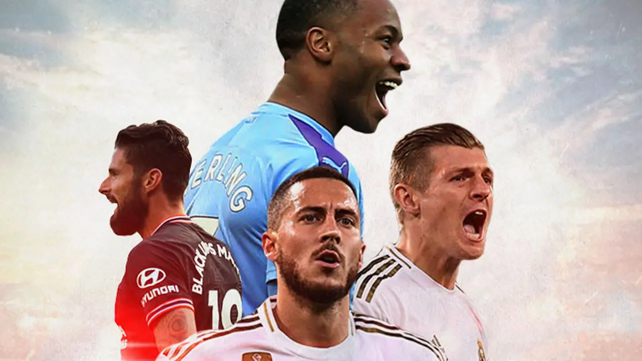Ilustrasi Pemain - Oliver Giroud, Raheem Streling, Eden Hazard, Toni Kroos