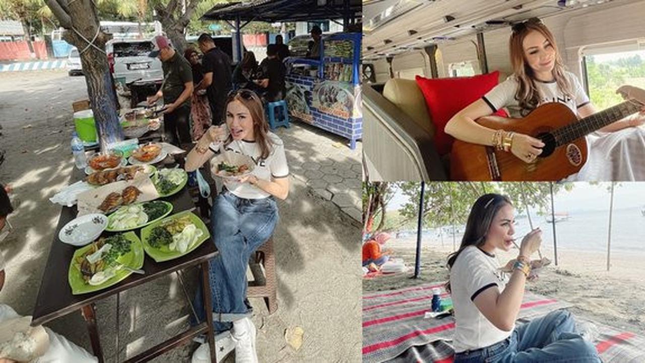 Momen Liburan Sederhana Ala Momo Geisha Bareng Keluarga, Seru Naik Bus ke Pantai