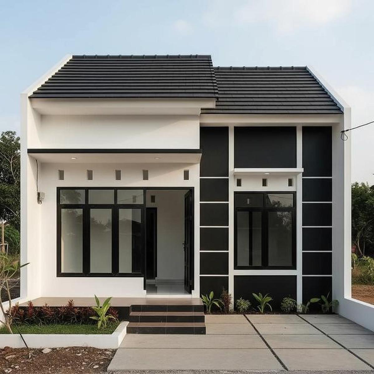 9 Desain Rumah Kecil Minimalis Kombinasi Warna Putih dan Hitam, Elegan di Lahan Terbatas