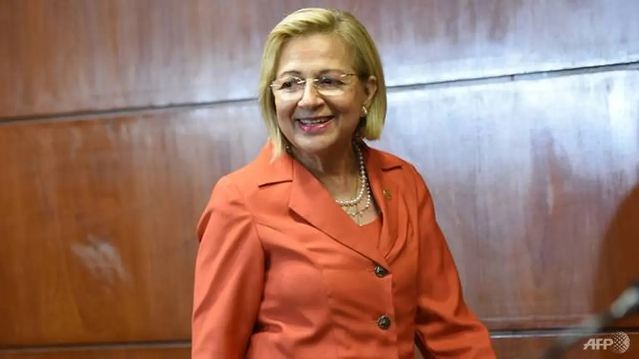 Alicia Pucheta, calon presiden interim Paraguay. Ia akan mengisi kekosongan sementara kursi presiden Paraguay, usai Presiden Horacio Cartes mundur dari jabatannya, hingga sampai presiden terpilih Mario Abdo Benitez dilantik (Norberto Duarte / AFP PHOTO)