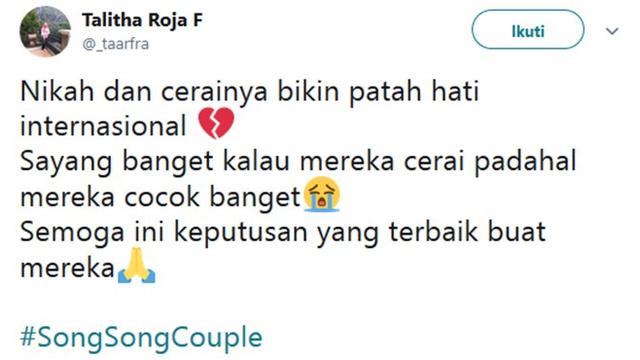 Kecewa Dengan Song Song Couple Yang Berpisah Begini Curhat Netizen Citizen6 Liputan6 Com