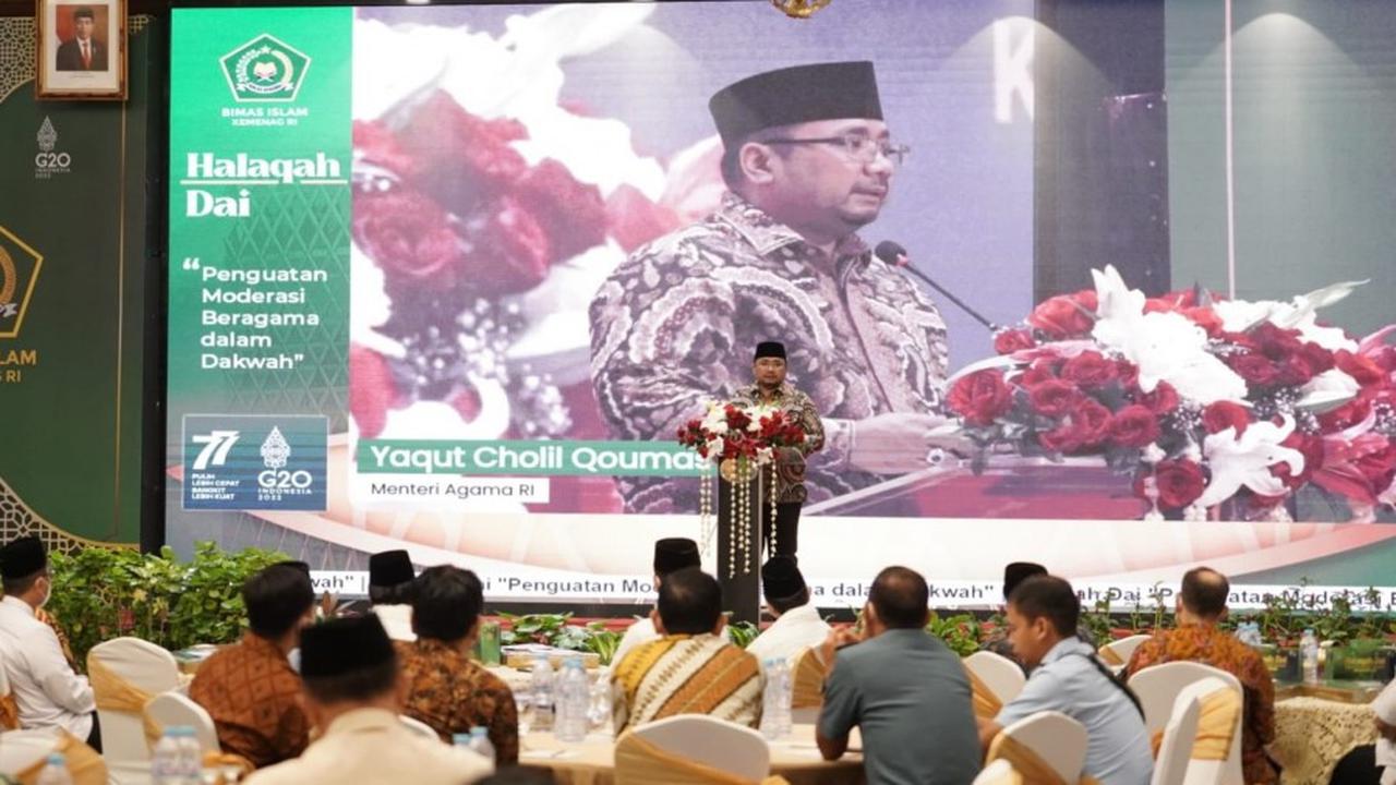 Peluncuran aplikasi Ustadkita oleh Menag Yaqut Cholil Qoumas. (Foto: kemenag.go.id/Liputan6.com)