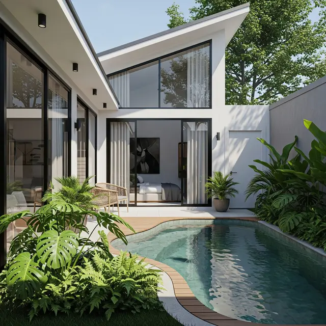 Rumah Kecil Type 45 Modern Minimalis dengan Taman Belakang (Gemini AI)