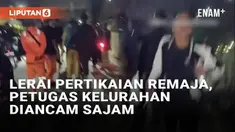 Aksi pengancaman terjadi di depan Kampus Universitas Borobudur, Jakarta Timur (24/11/2024). Insiden bermula dari cekcok dua kelompok remaja yang membuat warga resah. Sejumlah petugas yang sedang menurunkan APK Pilkada mendatangi lokasi untuk melerai,...