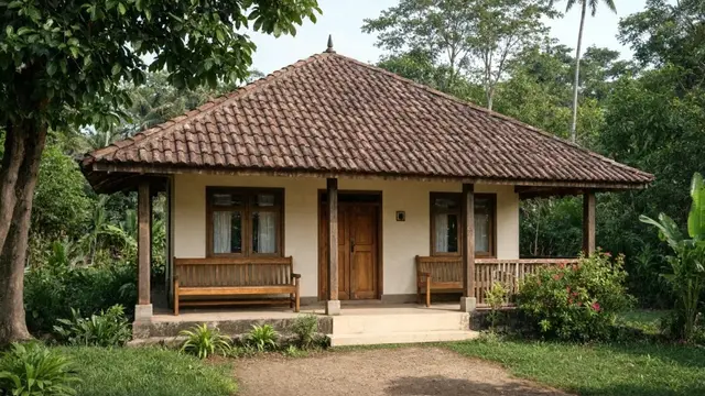 Rumah Kecil di Desa dengan 2 Kamar (AI Generated)