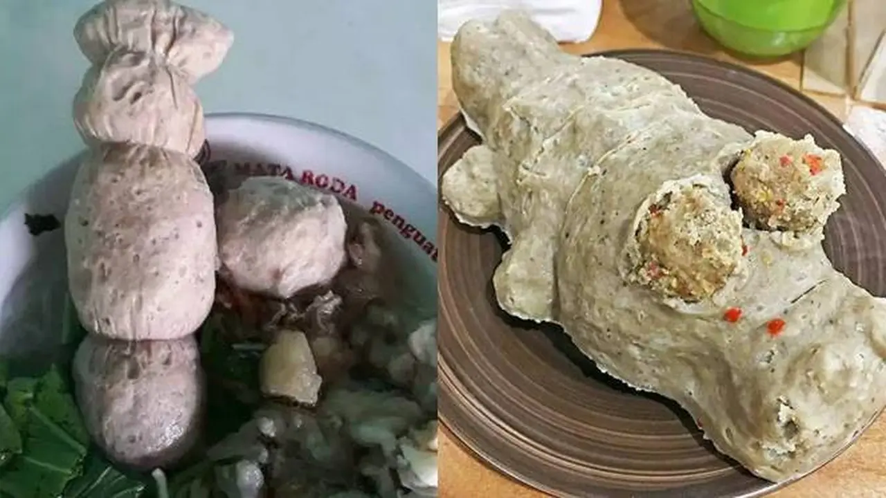 9 Potret Bakso dengan Bentuk Nyeleneh, Ada Pocong Hingga Buaya