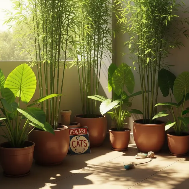 Kombinasi Pot Tanaman utuk Usir Kucing Tidur di Teras (Gemini AI)