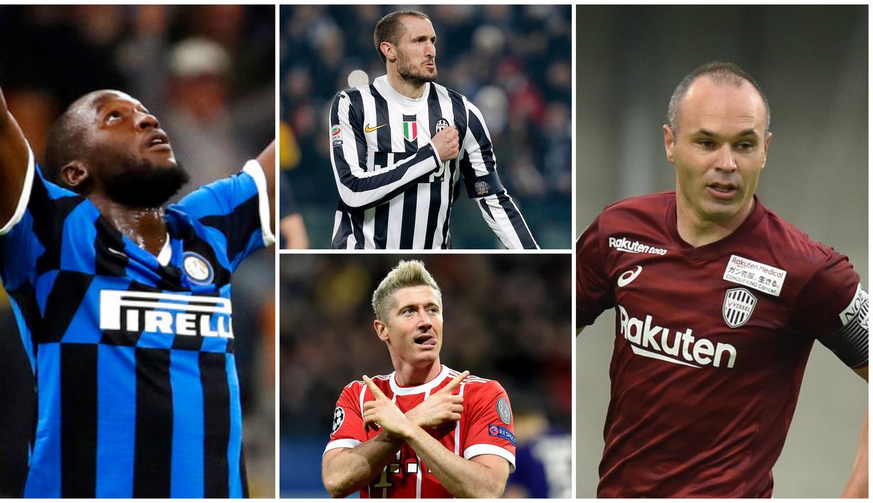 Berikut ini para pesepak bola yang berhasil di dunia akademik dan bergelar Sarjana. Tiga diantaranya adalah Romelu Lukaku, Giorgio Chiellini dan Andres Iniesta. (Foto-foto Kolase AP dan AFP)