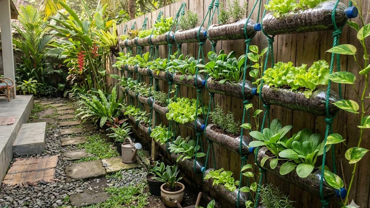 Kebun Botol Gantung Bertingkat