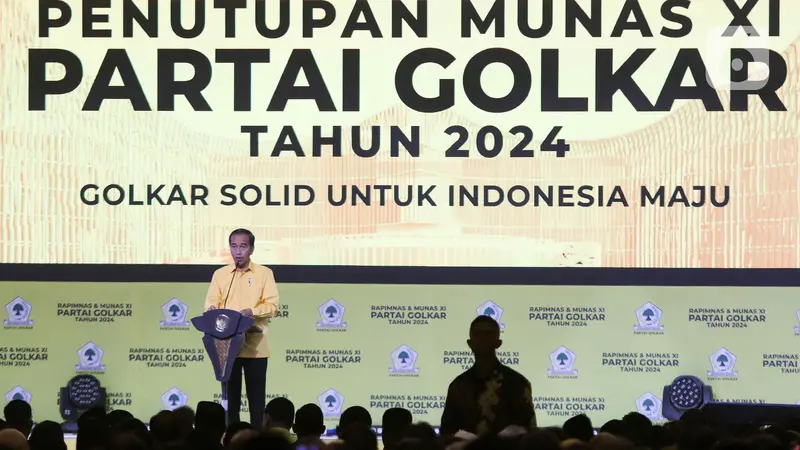 Berkemeja Kuning, Presiden Jokowi Hadiri Penutupan Munas XI Partai Golkar