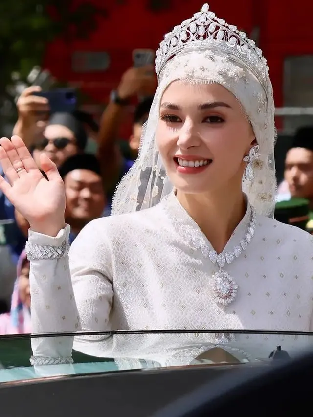 Gaya Salting Anisha Rosnah Kenakan Dress Putih yang Dipuji Pangeran Mateen, Dari Teman Masa Kecil Jadi Suami Istri