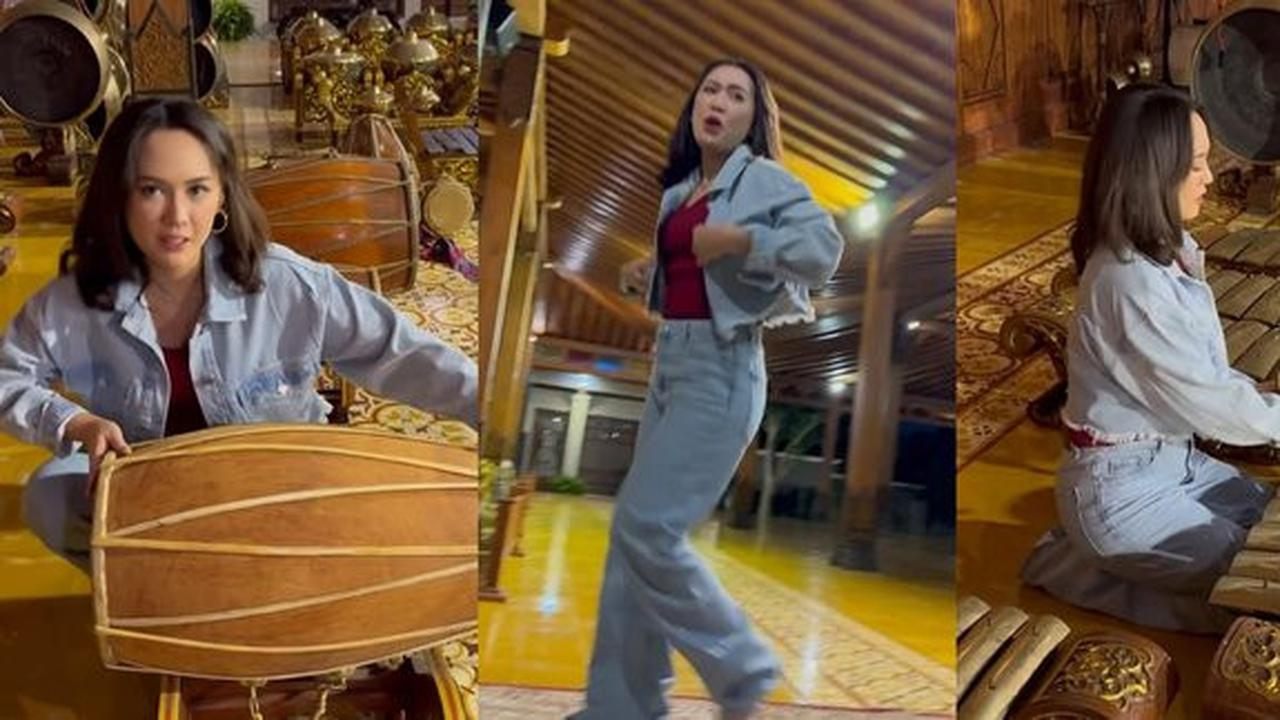 Foto-foto Happy Asmara saat Berkunjung ke Pendopo Soimah di Yogyakarta, Aksinya Memainkan Alat-alat Kesenian Jawa Mencuri Perhatian