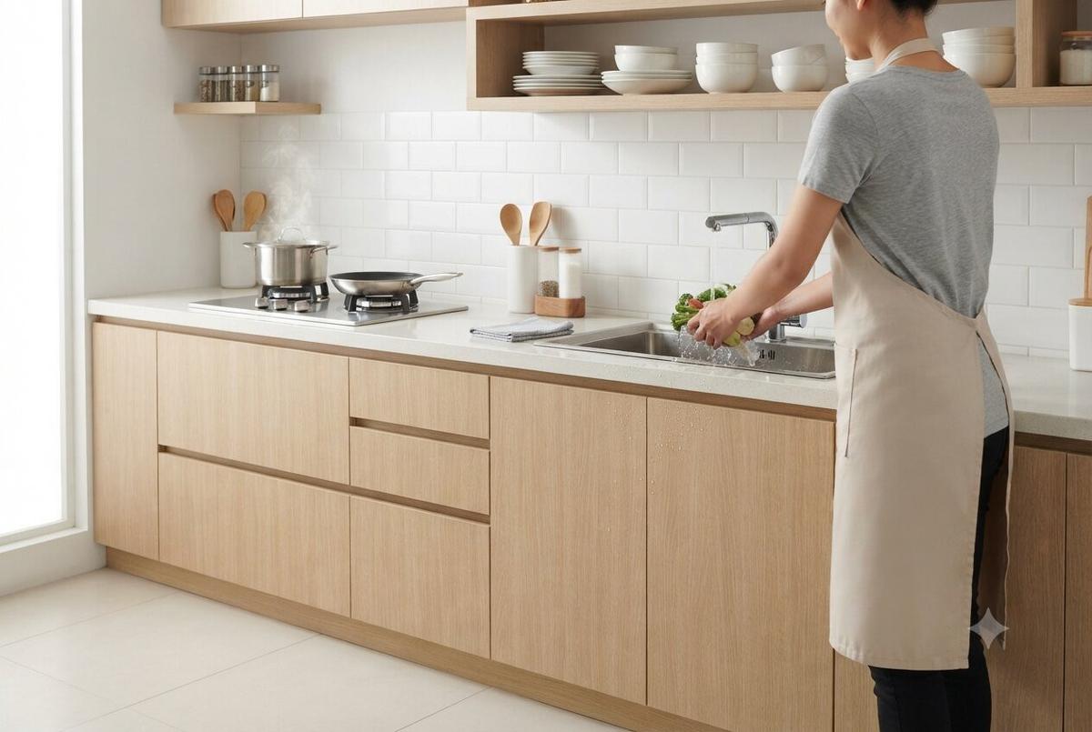 Model Dapur yang Tetap Bersih Meski Sering Terkena Cipratan Air