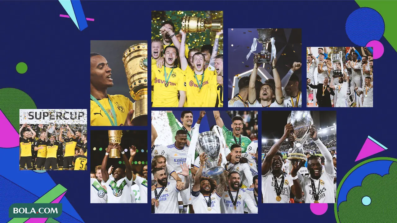 Kolase - Selebrasi Juara Berbagai Kompetisi antara Dortmund dan Real Madrid