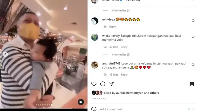 Keakraban Raul Lemos dengan Ameena, putri Aurel dan Atta Halilintar (Foto: Instagram @raullemos06)