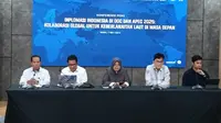 Konferensi pers Diplokasi Indonesia di OOC dan APEC 2025, Rabu (7/5/2025). (Foto: Liputan6.com/Maulandy R)