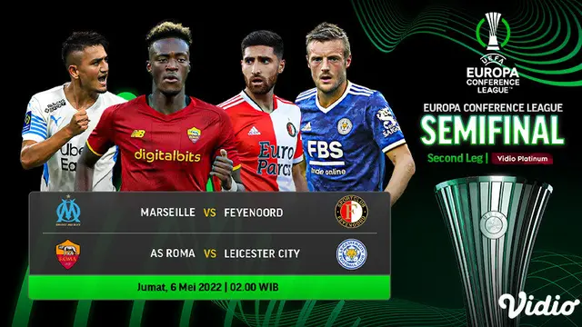 Link Live Streaming Semifinal Leg Kedua UEFA Conference League 2021/2022 di Vidio, Jumat 6 Mei 2022