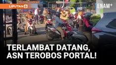 Hari Pertama Masuk, Puluhan ASN Telat dan Nekat Terobos Portal