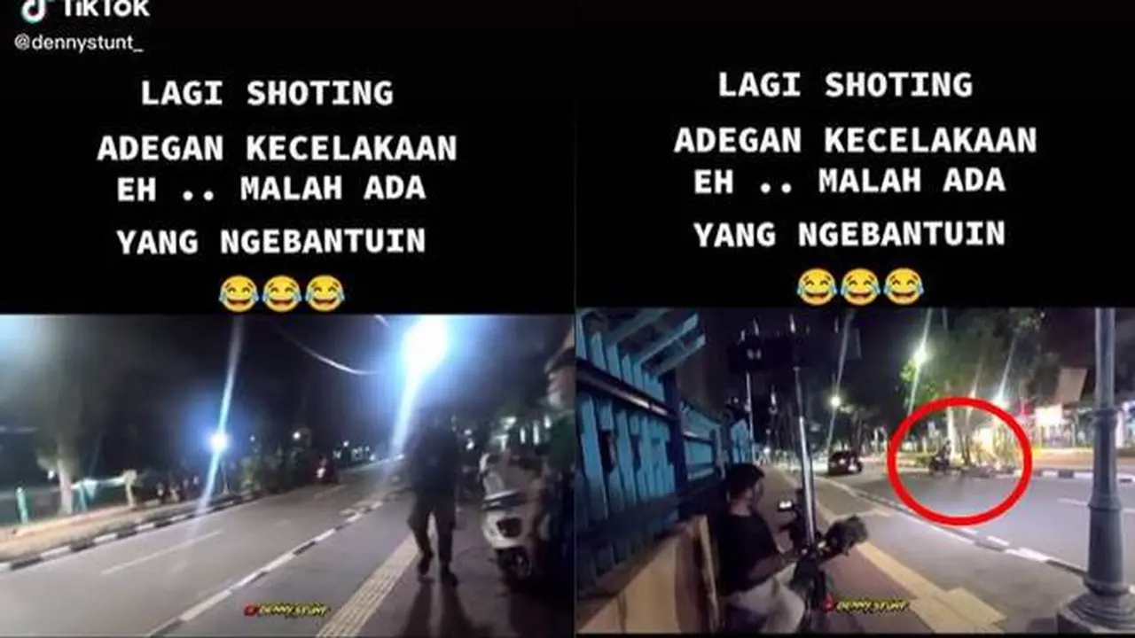 Viral Video Orang Bantu Kecelakaan di Jalan Ini Ternyata Lagi Syuting, Kocak