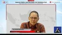 Kepala Eksekutif Pengawas Perasuransian, Penjaminan, dan Dana Pensiun OJK, Ogi Prastomiyono, dalam konferensi pers RDKB Agustus 2025, Kamis (4/9/2025). (Foto: tangkapan layar/Tira Santia)