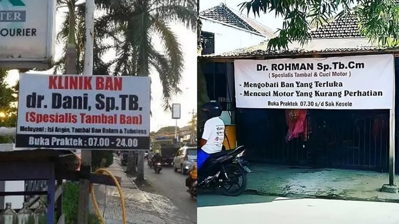 6 Spanduk 'Klinik Ban' Ini Absurd Banget, Bak Praktek Dokter