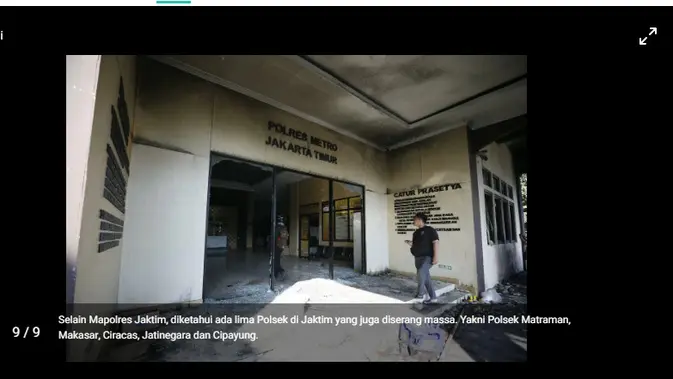 <p>Tangkapan layar artikel foto situs photo.sindonews.com untuk menelusuri klaim video penampakan Mako Brimob dibakar massa setelah demo ricuh.</p>