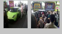 Lamborghini dan bajaj yang ditumpangi anggota DPRD DKI saat menghadiri acara pelantikan. (Liputan6.com/Silvanus Alvin)