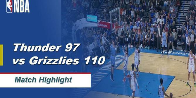VIDEO: Highlights NBA 2019-2020, New Oklahoma Thunder Vs Memphis Grizzlies 97-110