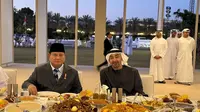 Potret Keakraban Prabowo dan MBZ Buka Puasa Bersama dengan Menu Timur Tengah di Qasr Al Bahr